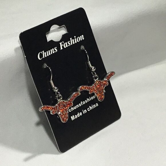 Embellished Crystal Bull Earrings (UC3) - Picture 2 of 5